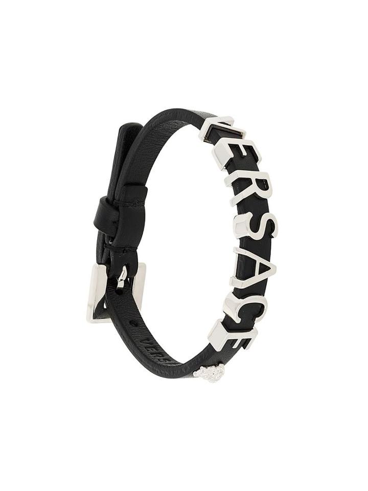 Versace Logo Bracelet, Women's, Black