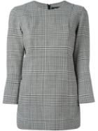 Theory Three-quarters Sleeved Plaid Blouse