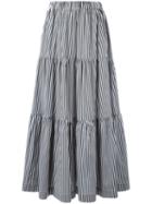 P.a.r.o.s.h. Long Tiered Skirt, Women's, Grey, Cotton/polyamide/spandex/elastane
