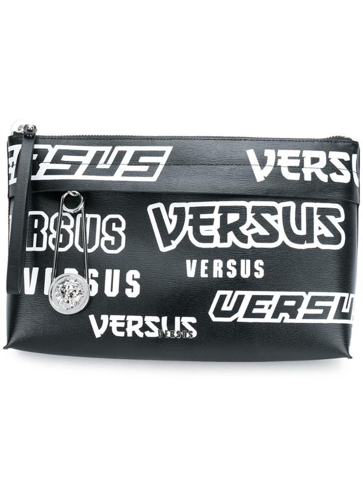 Versus Printed Clutch - Black