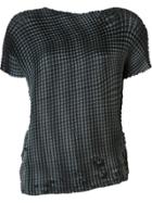Issey Miyake 'grid Pleats' T-shirt - Black