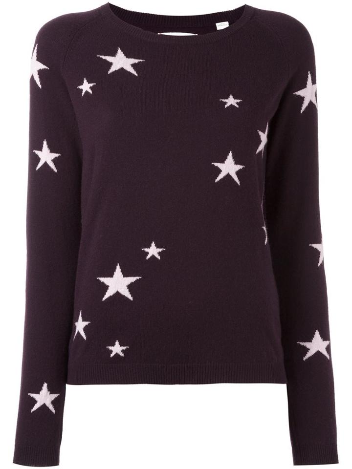 Chinti And Parker Star Intarsia Sweater, Women's, Size: Xl, Pink/purple, Cashmere