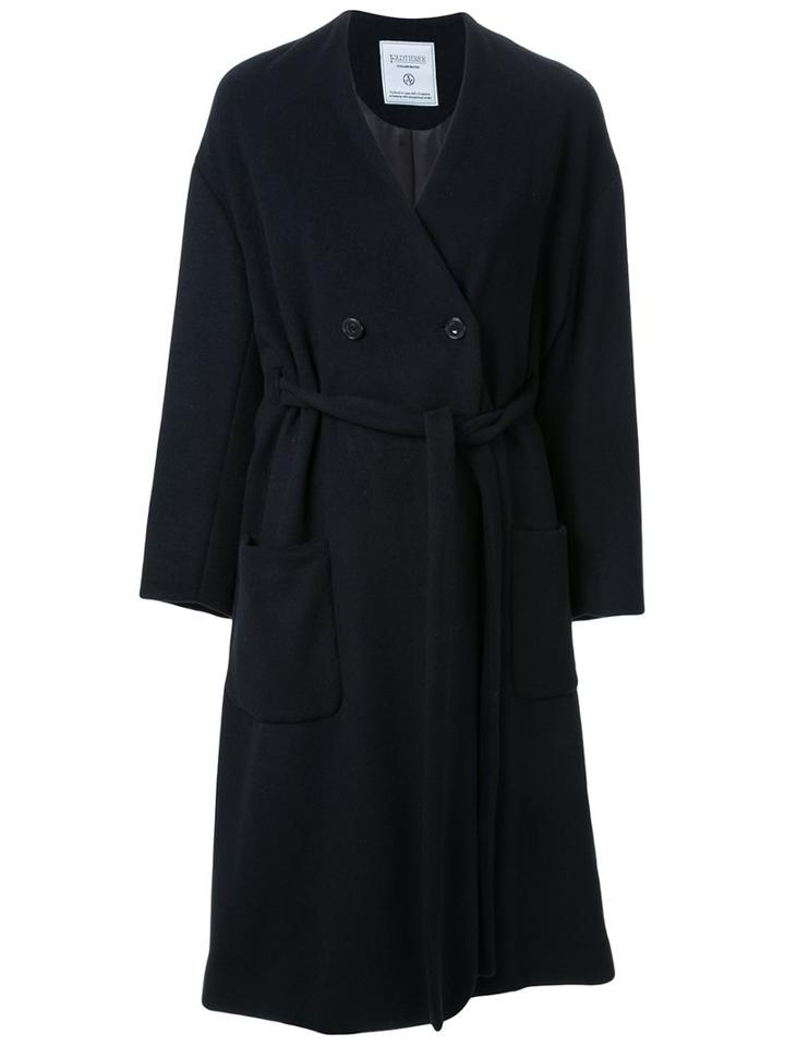 Fad Three Collarless Trench Coat, Women's, Size: Medium, Blue, Nylon/polyester/wool
