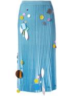 Christopher Kane Pleated Sequin Detail Knitted Skirt - Blue