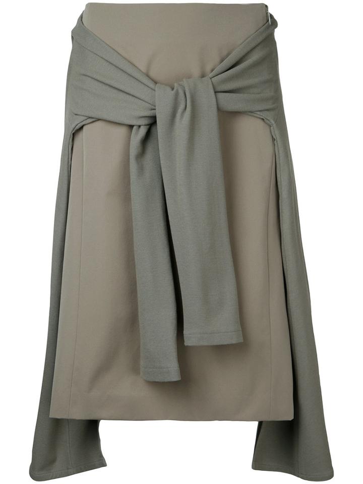 En Route - Layered A-line Skirt - Women - Polyester - 2, Green, Polyester