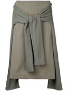 En Route - Layered A-line Skirt - Women - Polyester - 2, Green, Polyester