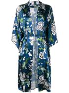 Adam Lippes Floral Silk Kimono Jacket, Women's, Size: Medium/large, Blue, Silk
