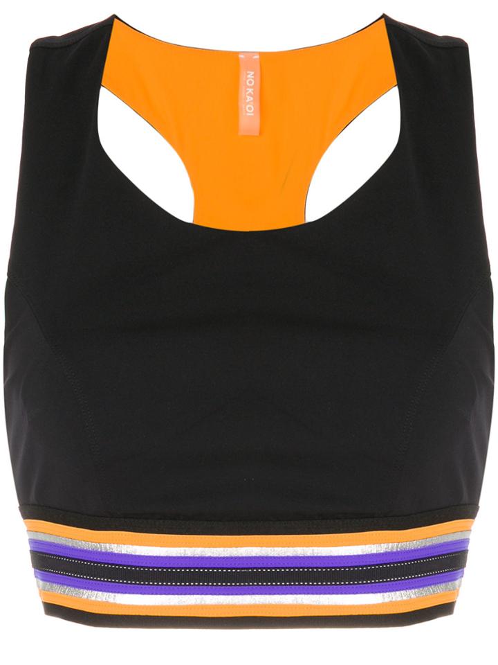 No Ka' Oi Striped Detail Cropped Top - Black