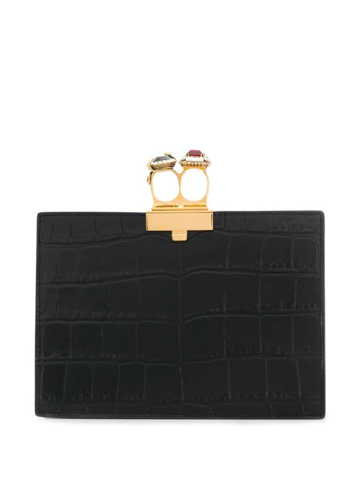 Alexander Mcqueen Small Jeweled Clutch - Black