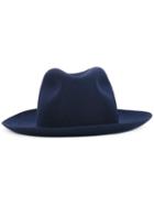 Borsalino Trilby Hat, Men's, Size: 57, Blue, Wool Felt