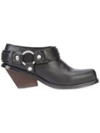 Wanda Nylon Chunky Heel Boots - Black