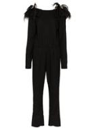 Johanna Ortiz Feel Me Feather Wool Jumpsuit - Black