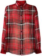 424 Plaid Button-front Shirt - Red