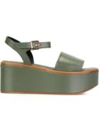 Robert Clergerie Flane Sandals, Women's, Size: 37, Green, Leather/suede