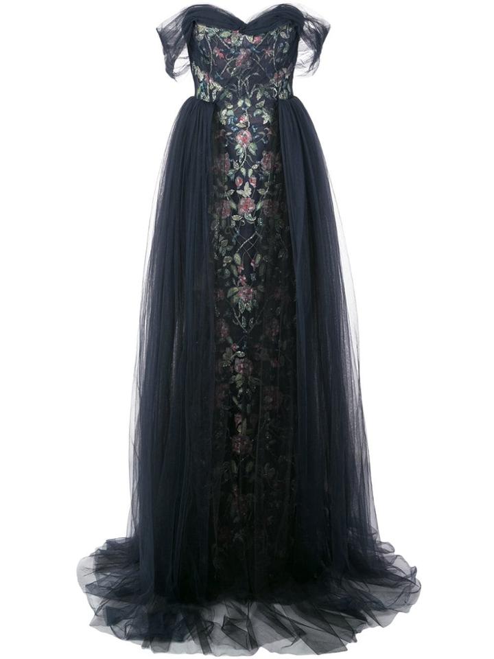 Marchesa Off The Shoulder Gown - Blue