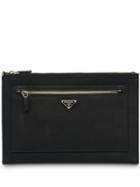 Prada Saffiano Zipper Clutch - Black