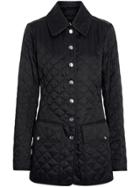 Burberry Logo Button Diamond Quilted Jacket - Black
