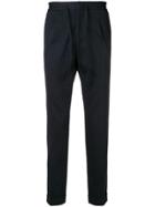 Paolo Pecora Pinstripe Tapered Trousers - Blue