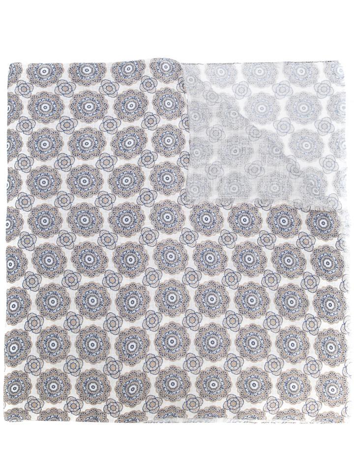 Pal Zileri - Printed Scarf - Men - Silk/linen/flax - One Size, Nude/neutrals, Silk/linen/flax