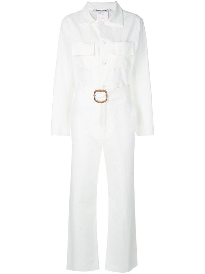 Cherevichkiotvichki Belted Utility Jumpsuit - White