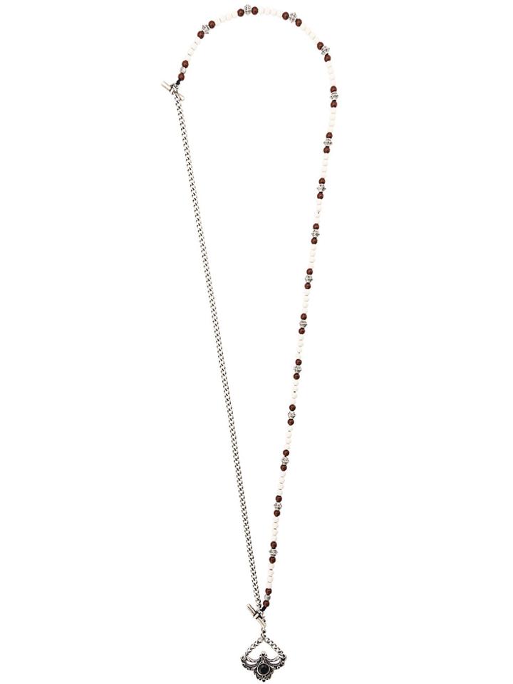 Tagliatore Beaded Pendant Necklace - White