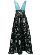 Christian Pellizzari Floral Print Gown - Blue