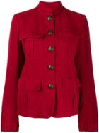 Nili Lotan Cambre Button Collar Jacket - Red