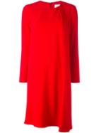 Gianluca Capannolo Gathered Detail Shift Dress, Women's, Size: 40, Red, Nylon/acetate/viscose