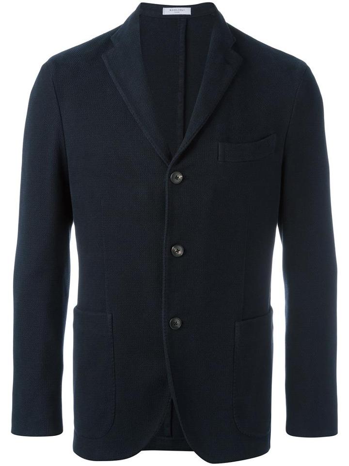 Boglioli Classic Blazer, Men's, Size: 48, Blue, Cotton/spandex/elastane/cupro
