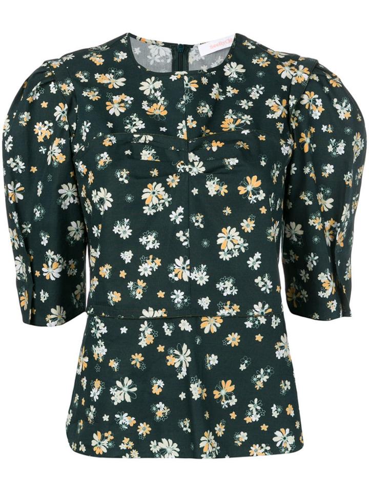See By Chloé Floral Print Blouse - Green