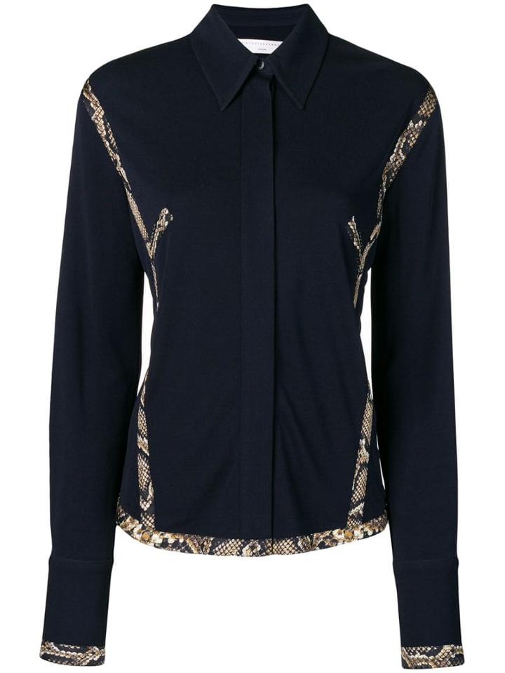 Victoria Beckham Fluid Contrast Trim Shirt - Blue