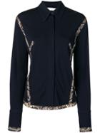 Victoria Beckham Fluid Contrast Trim Shirt - Blue