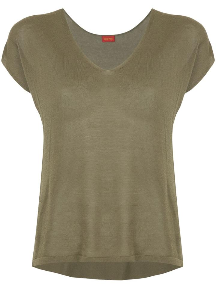 Des Prés Wide V-neck T-shirt - Green