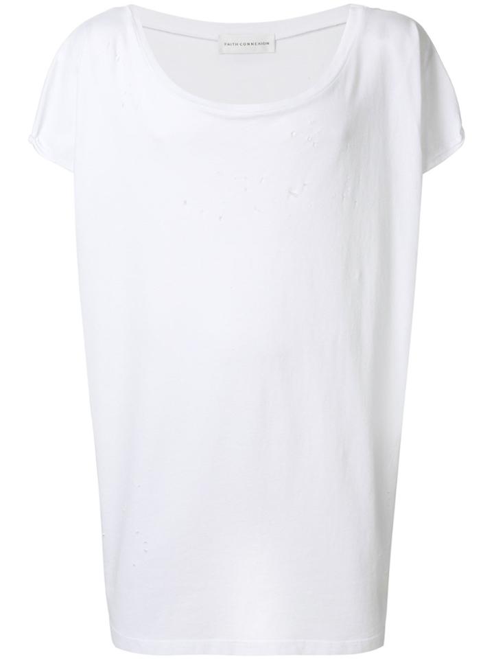 Faith Connexion Oversized Boat-neck T-shirt - White