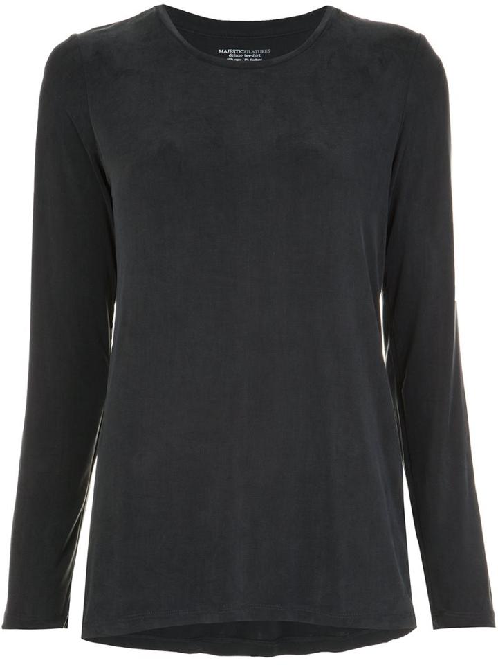 Majestic Filatures Round Neck Jersey, Women's, Size: 2, Black, Spandex/elastane/cupro