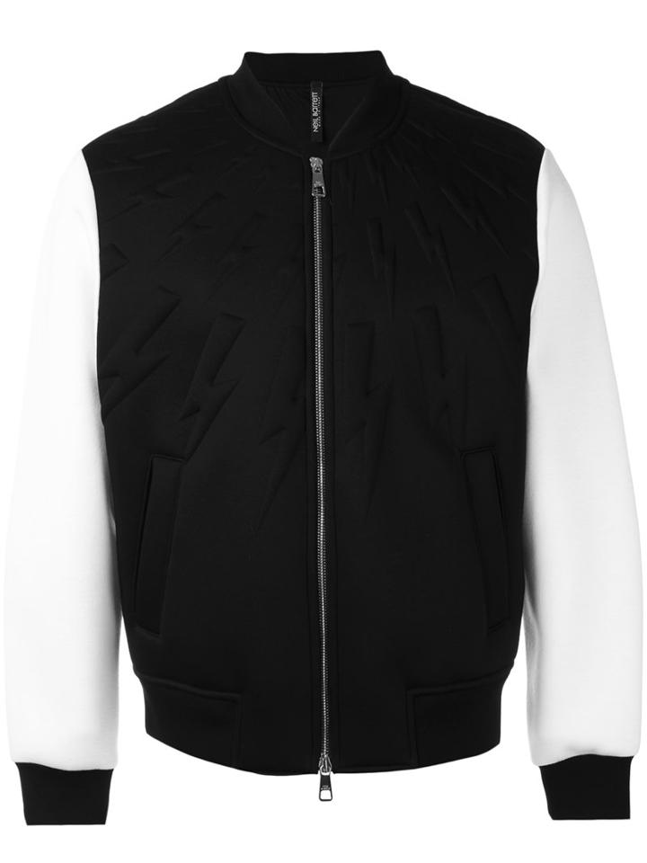 Neil Barrett - Zip-up Bomber Jacket - Men - Polyurethane/viscose - L, Black, Polyurethane/viscose