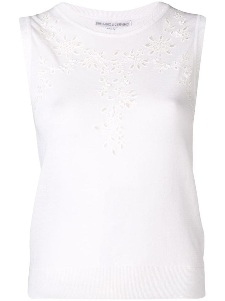 Ermanno Scervino Embroidered Knit Top - White
