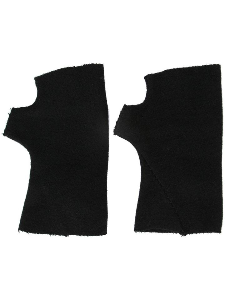 Ma+ Fingerless Gloves, Men's, Size: Medium, Black, Cashmere/virgin Wool