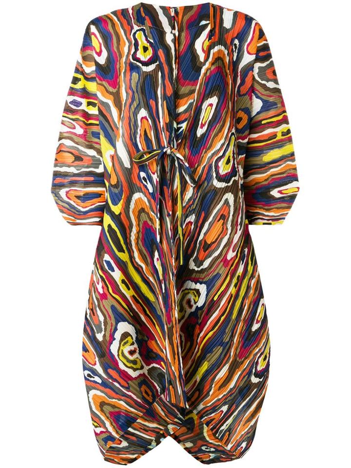 Pleats Please By Issey Miyake Oversized Printed Jacket - Orange