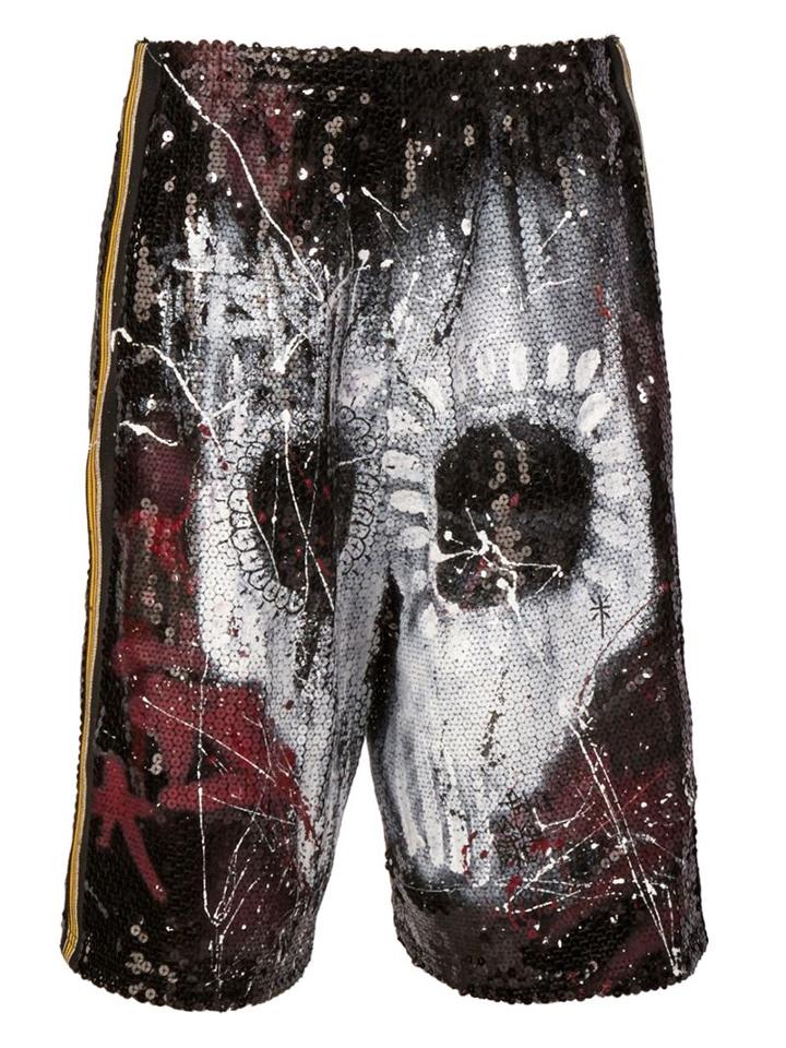 Faith Connexion Skull Print Sequin Shorts