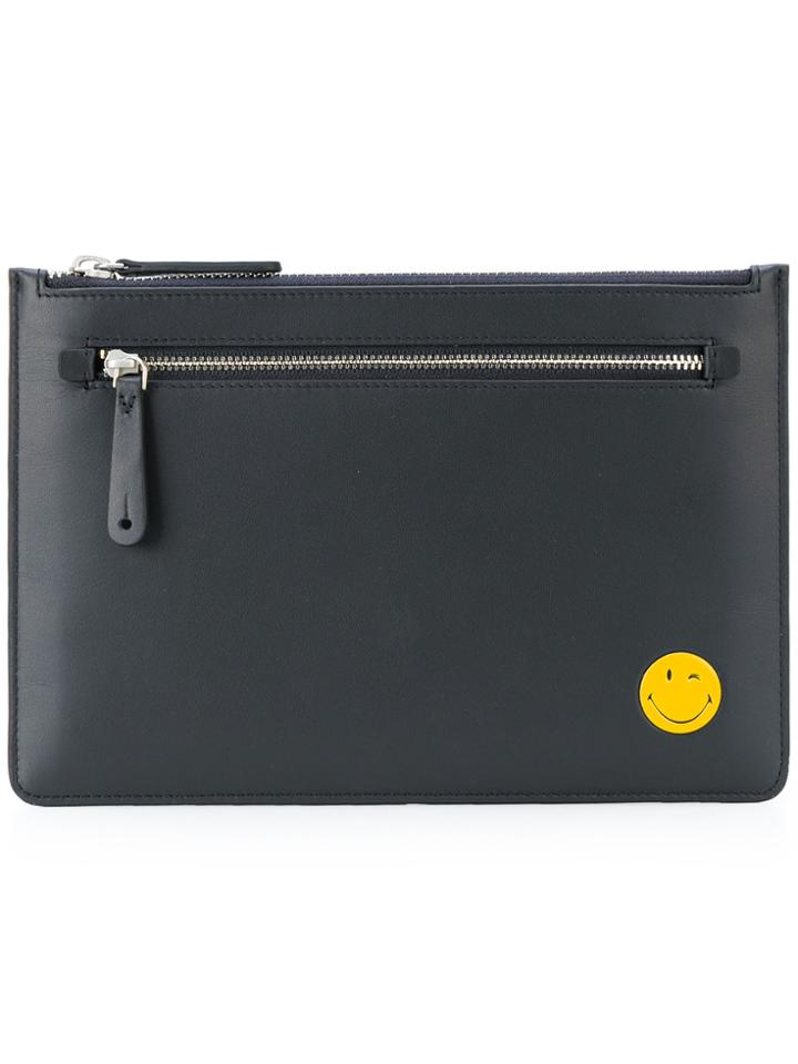 Anya Hindmarch Double Zip Pouch Printed Wink - Blue
