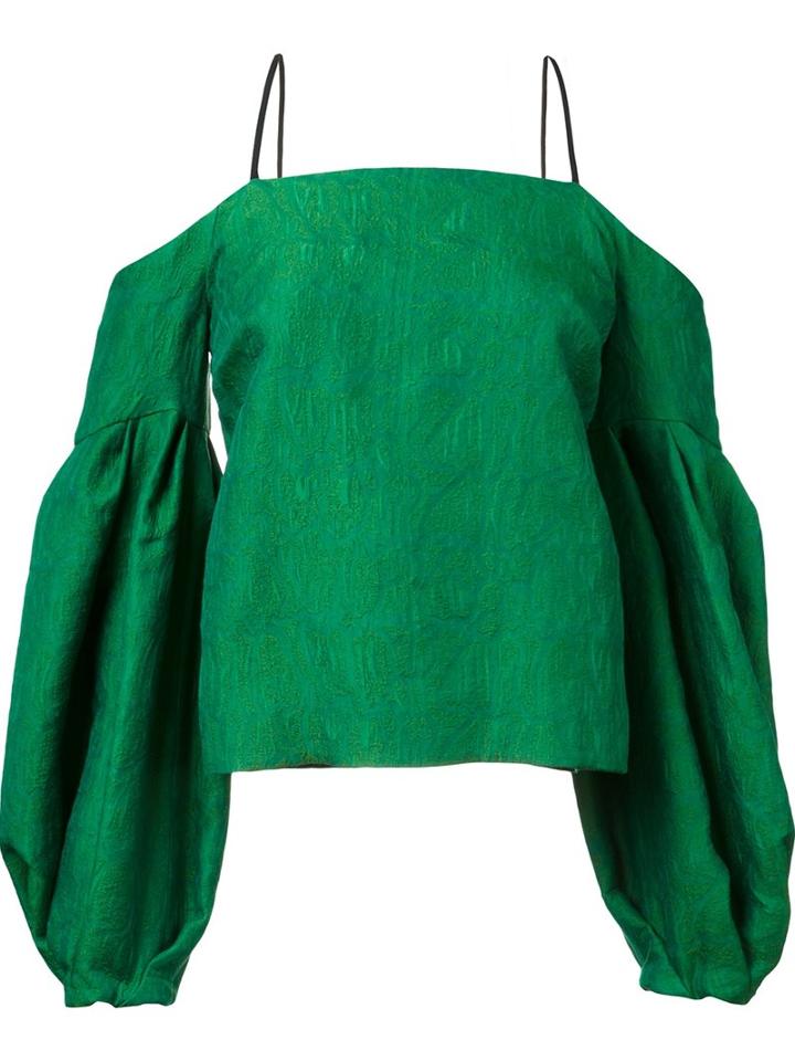 Hellessy Off Shoulder Bishop Sleeve Blouse
