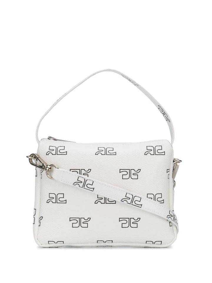 Courrèges Logo Stamp Tote Bag - White