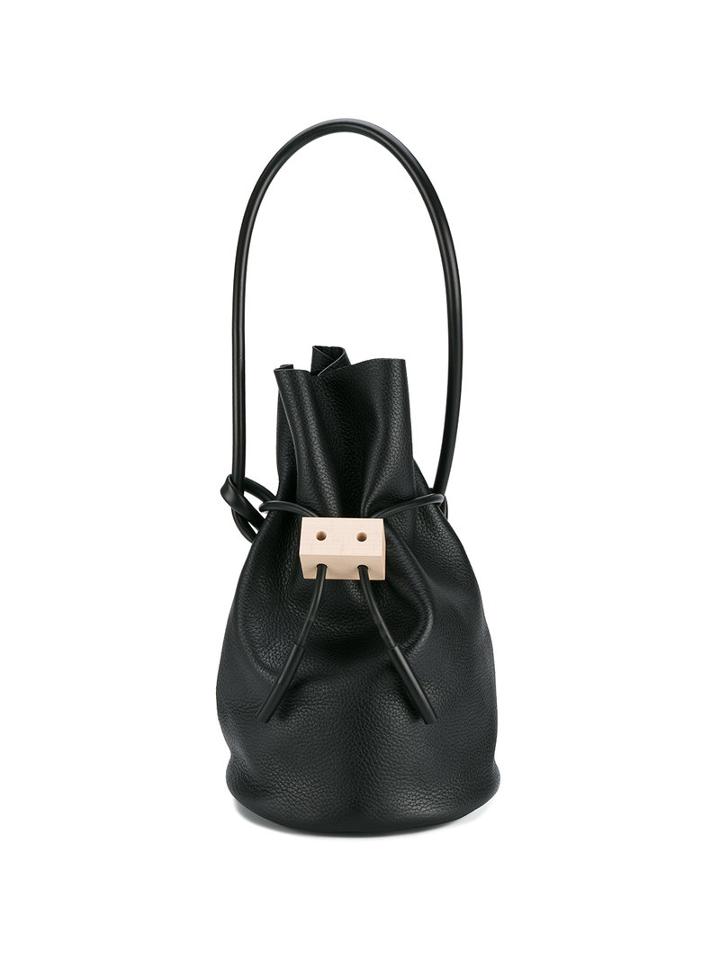 Building Block Cable & Outlet Shoulder Bag, Women's, Black, Leather/wood