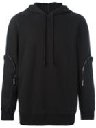 D.gnak Zip Detail Hoodie, Men's, Size: 48, Black, Cotton
