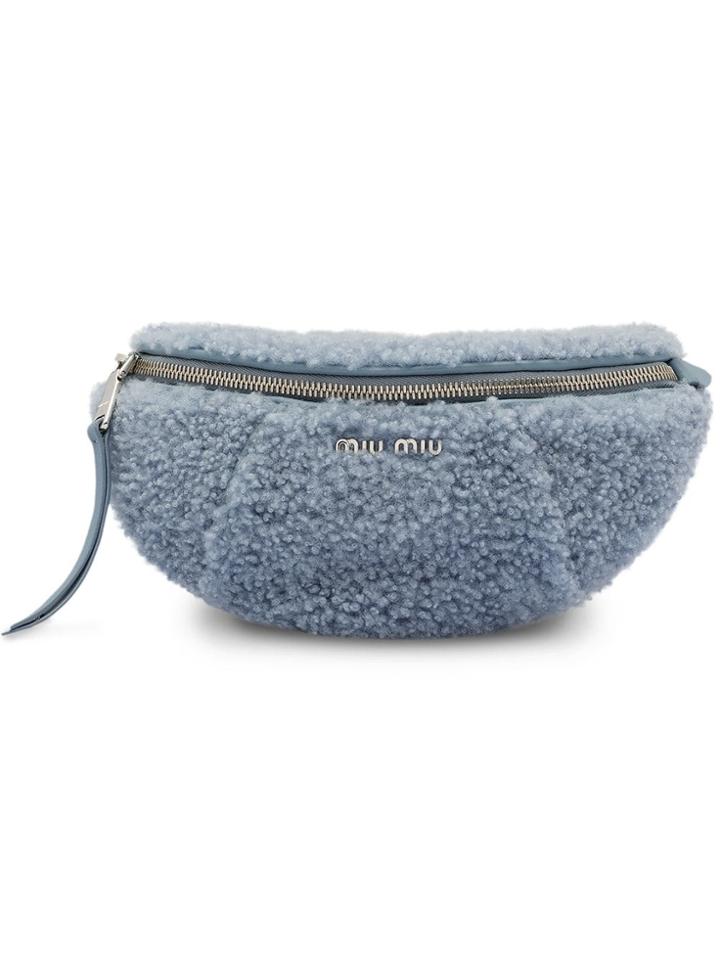 Miu Miu Shearling Belt Bag - F0237 Periwinkle Blue
