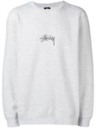 Stussy Stock Appliqué Crew Sweatshirt - Grey