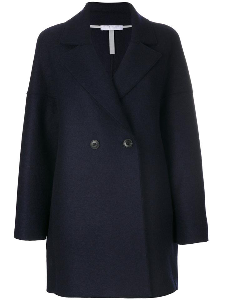 Harris Wharf London Button Up Coat - Blue