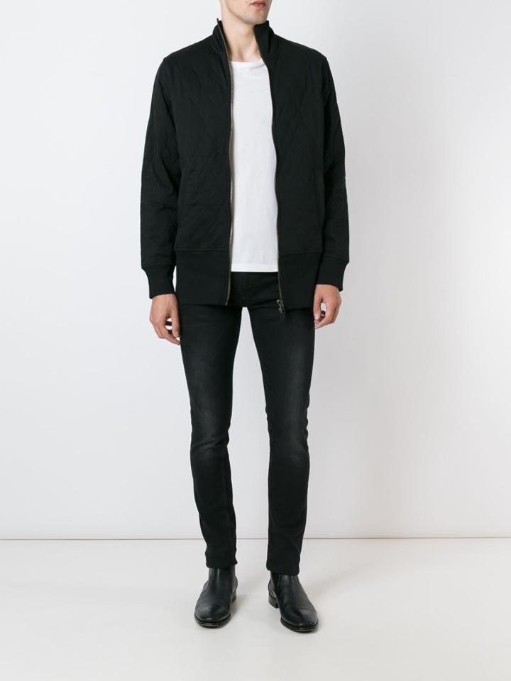 Diesel Black Gold Quilted Design Zipped Jacket