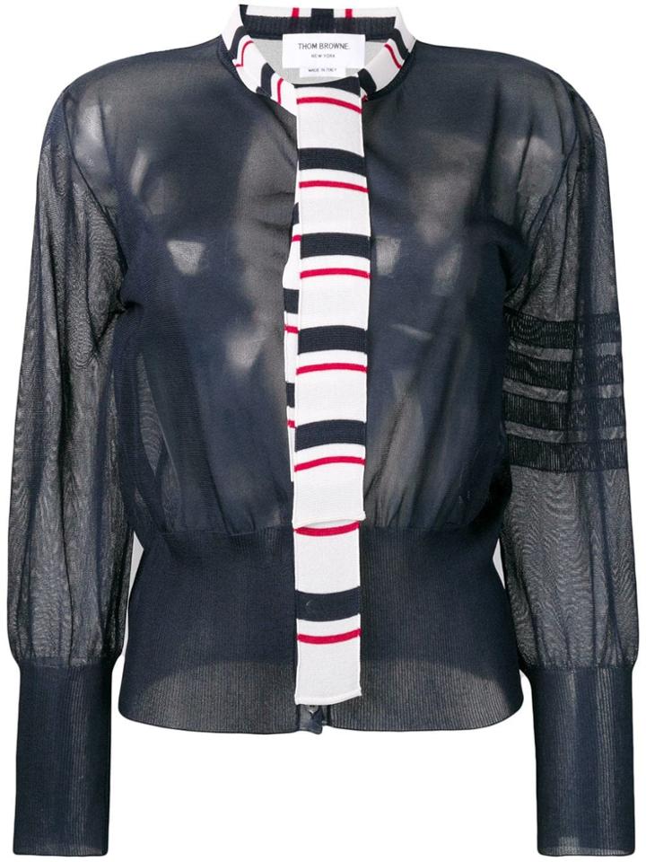 Thom Browne 4-bar Relaxed Necktie Blouse - Blue